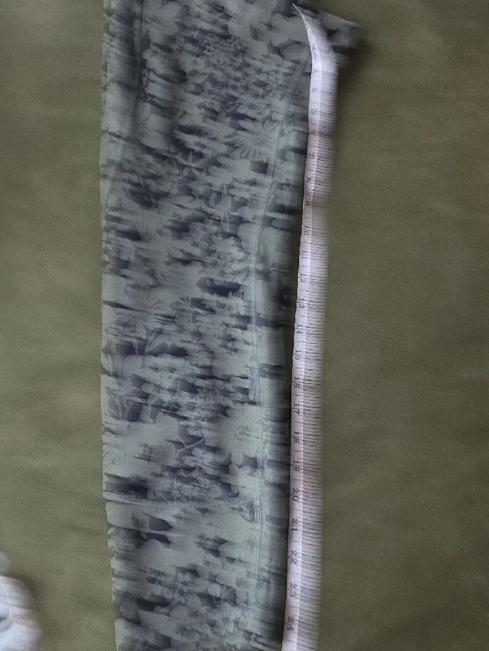 lululemon athletica Light Green And Black Floral High-Rise Leggings